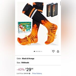 Heated Socks for Men Women Upgraded 7000mAh Rechargeable Battery